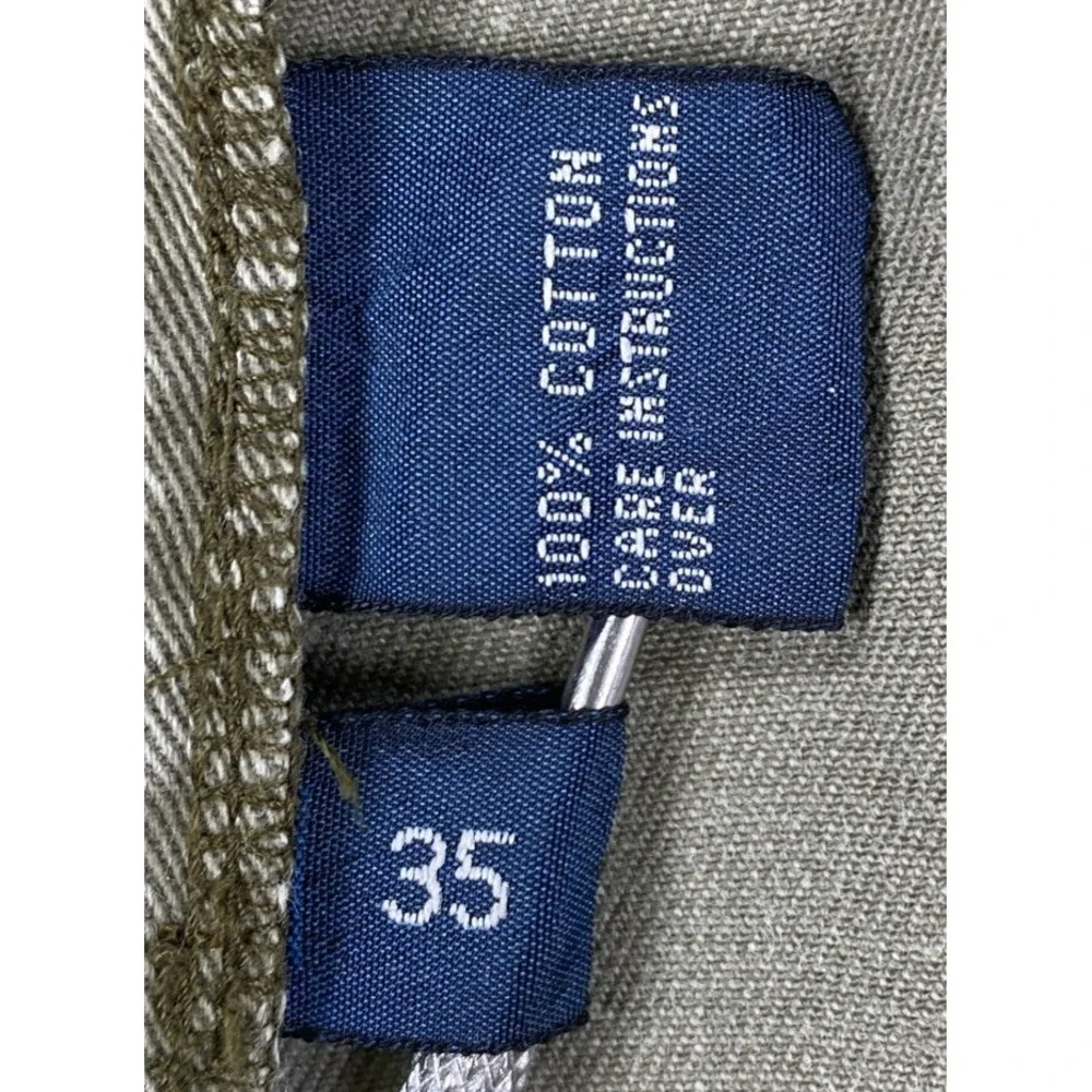 Polo Ralph Lauren 67 Chino Cargo Shorts Green Distressed Men's 35 10